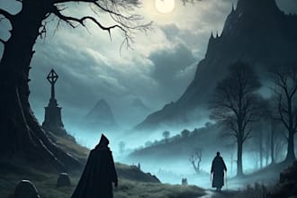 do ilustration digital painting of dark art
