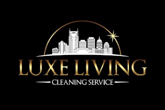 modern cleaning services, real estate, home care, and maintenance brands logo