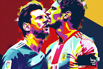 draw wpap pop art sport potrait