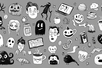 draw doodle illustrations for website, ui, and icons