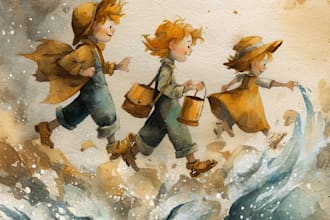 illustrate watercolor children book illustration children