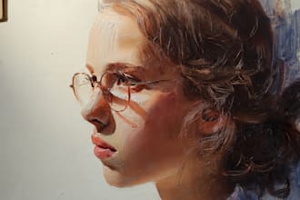 paint a portrait into painting with oil painting