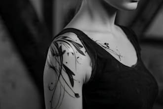 custom an abstract black tattoo design