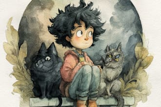 draw watercolor illustration art for you