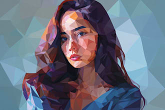 design professional geometric low poly illustration