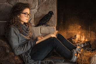 draw realistic book illustrations for young adult or
