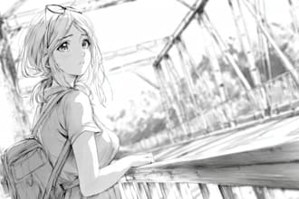 draw anime sketch colored no ai