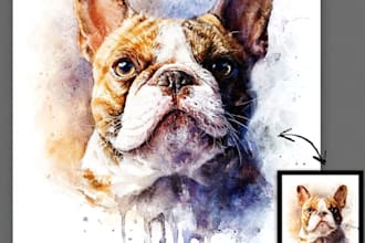 paint an amazing watercolor portrait painting of your pet