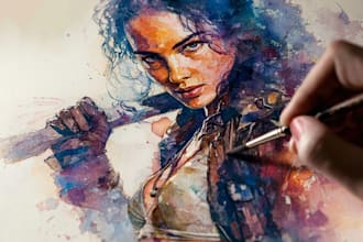 paint a watercolor painting portrait