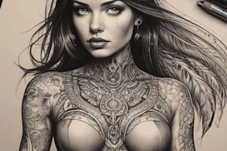 design custom tattoo art in any style for your body