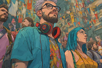 create custom cartoon music cover art for singles or albums