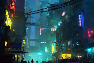 create stunning cyberpunk city art with futuristic neon
