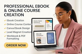 create a professional ebook or online course content