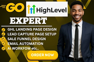 do gohighlevel landing page design automation sales funnel click funnel expert