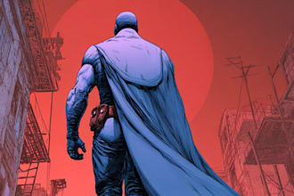 create superhero comic book art in professional comic style