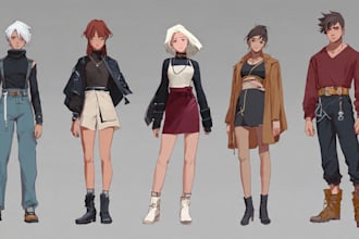 draw anime concept characters design