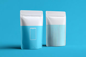 create pouch design, packaging design, and label design