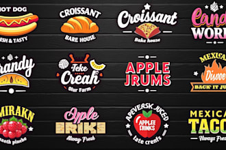 design restaurant,cafe,bbq,grill,bakery,candy,food, juice logo