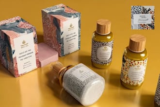 design cosmetic labels and food product labels with premium packaging and mockup
