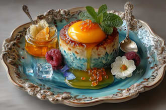 design an food, oil painting