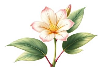 draw botanical illustration flower, plant