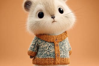 draw cute cartoon animal character