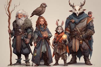 draw a fantasy character for dnd, pathfinder, etc