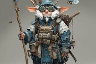 draw a fantasy character ilustration for you