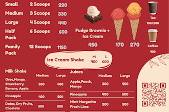 design restaurant menu or food menu in 7h