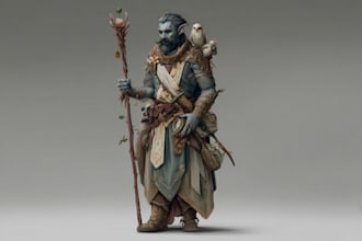 a fantasy or dnd party illustration, fantasy character