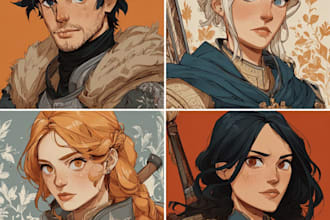 make a fantasy dnd party charecter art
