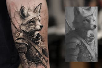 draw a realistic realism tattoo design for you