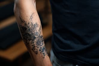 draw linework tattoo design or minimalist tattoo for you