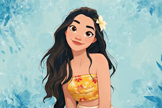 do cute disney cartoon portrait