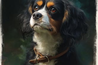 paint dog, cats, whatever pet portrait with watercolor