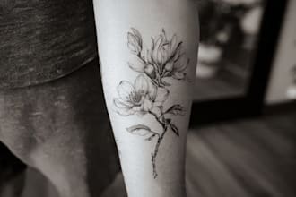 design a stunning minimalist lineart tattoo for you