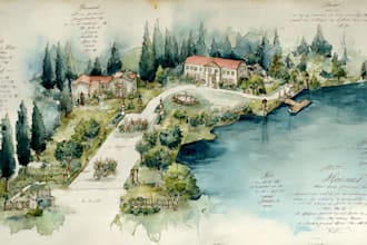 create a custom wedding map watercolor style