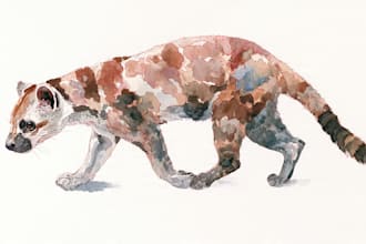 draw realistic animal illustration in watercolor