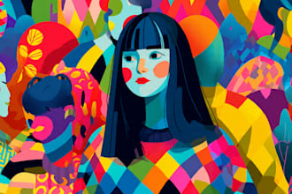 draw colourful digital illustration