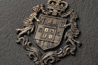 design heraldic, modern luxury logo with hand drawing