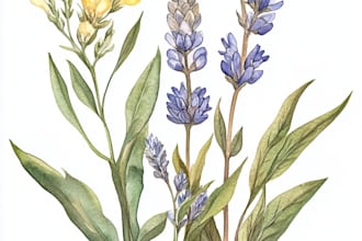 draw a detailed botanical illustration of a plant or flower