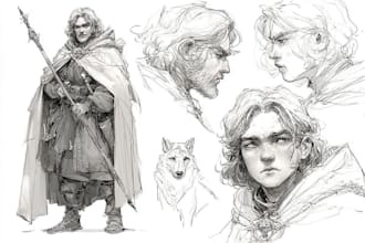 unique fantasy character sketch for you