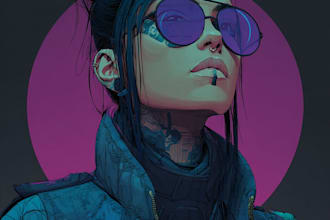 make you a cyberpunk illustration portrait