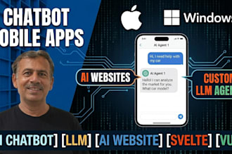 develop ai chatbot mobile apps, ai websites, and custom llm ai agents