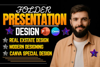 create modern cooperate presentation folder custom design slide card suits