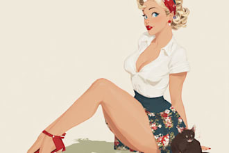 draw a pin up girl and pin up girl