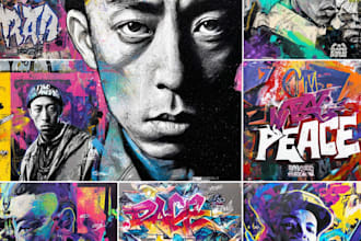 create graffiti street art pop art of any picture