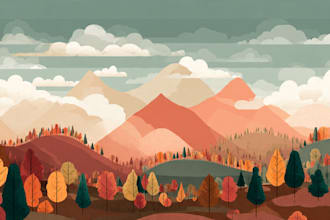 draw a flat vector landscape illustration