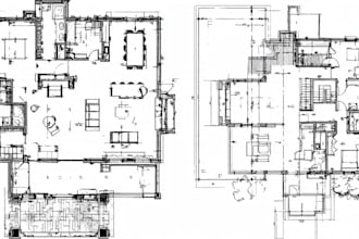 redraw autocad 2d floor plan using sketch drawing