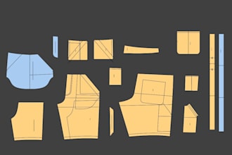 garment digital sewing pattern making size grading services dxf,ai,